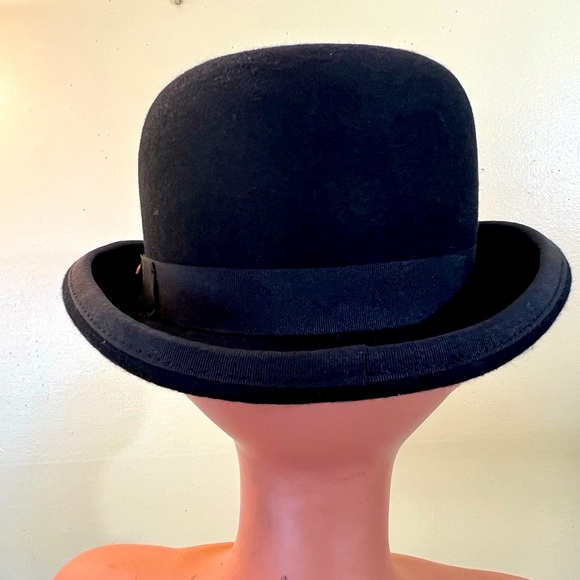 GEMVIE Black Derby Hat 100% Wool Theater Quality Hat Bowler Hat for Men Women - Picture 4 of 8